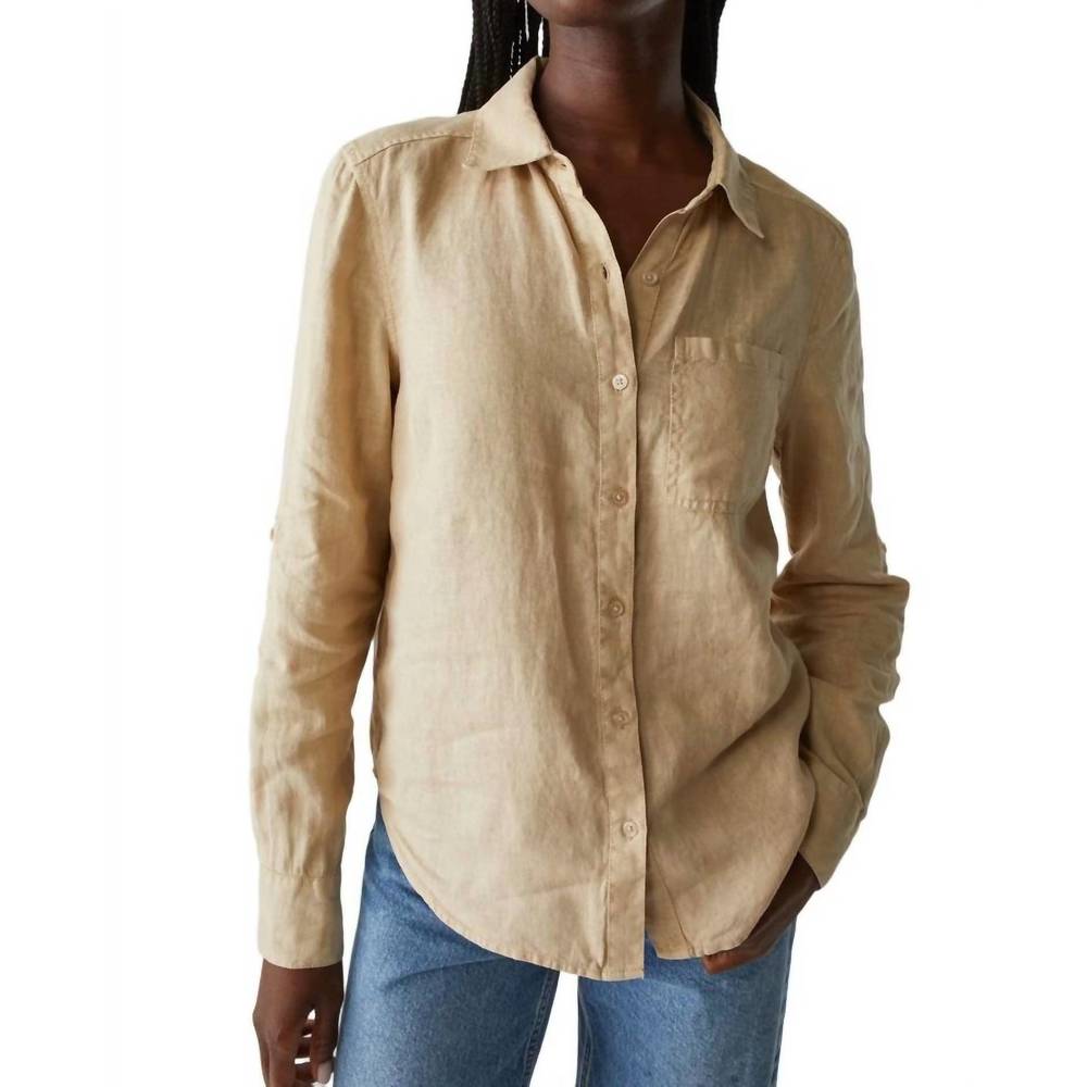 NEW MICHAEL STARS spencer linen shirt in natural
